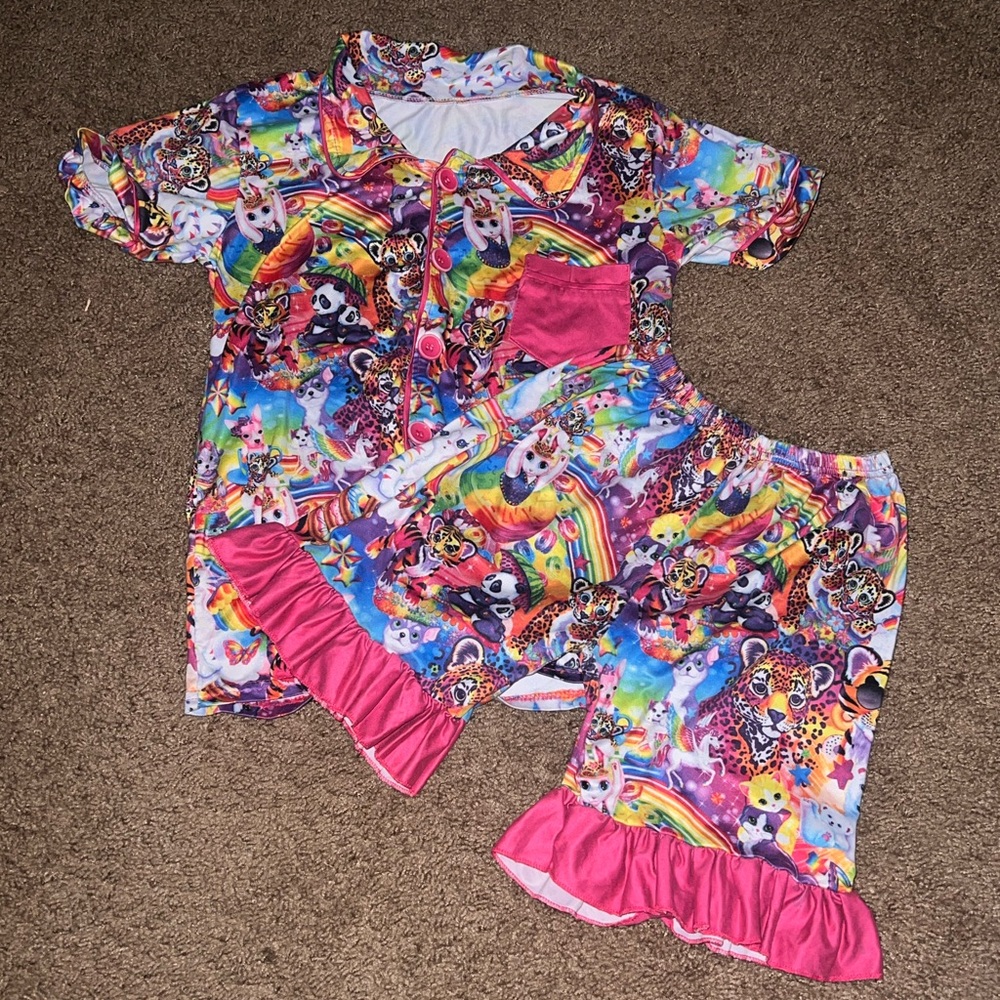 Boutique Lisa Frank Print Pajama Set